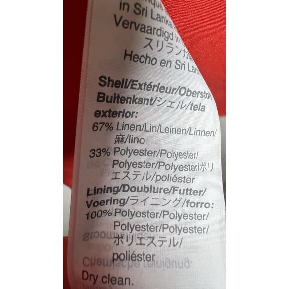 J.CREW Parke Blazer in Linen Blend Brilliant Sunset Orange Red Womens Size 0 - Picture 13 of 14